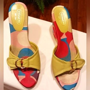 Coach Corryanna Wedge Leather Sandals Size 10